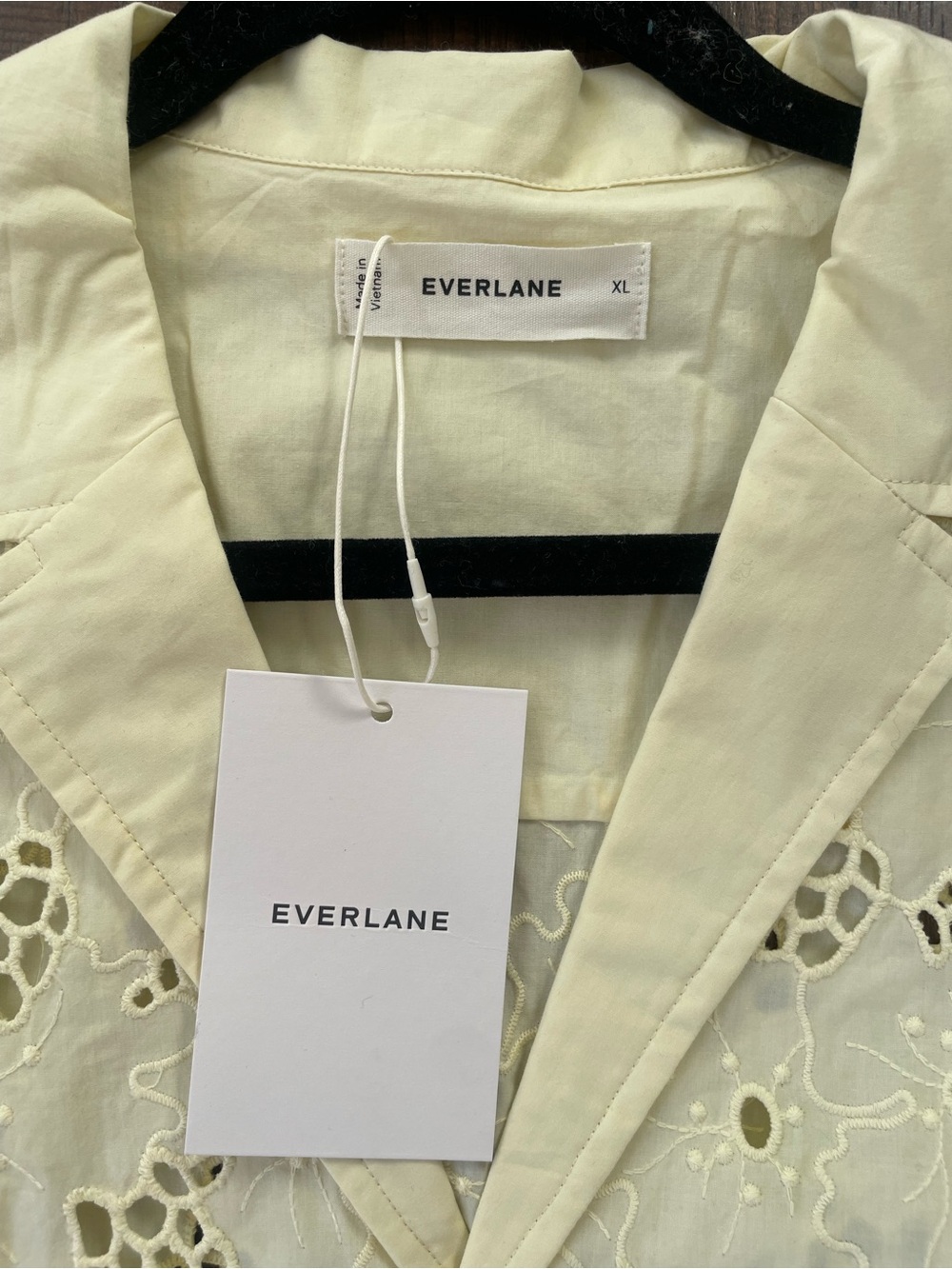 Everlane Eyelet Camp Shirt + Eyelet Pull-On Shorts Set | Light Yellow / XL / NWT - Picture 11 of 16